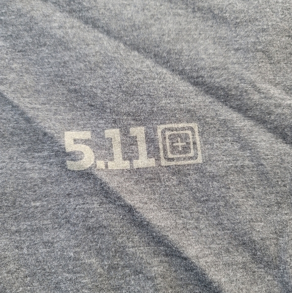 5.11 Tactical Mens Heather Black SZ2XL Short Sleeve Crew Neck W/back Hit - Picture 5 of 6